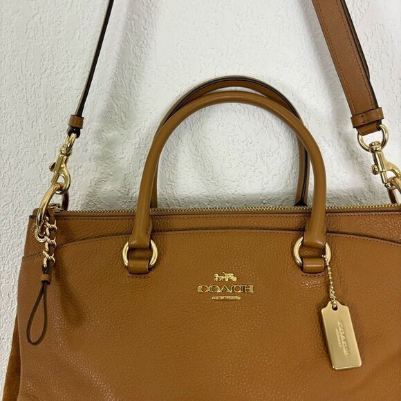 Coach Tan Leather Mia Large Satchel Purse - Picture 4 of 15